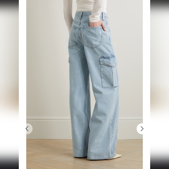 Agolde Minka Light Blue Wide Leg Cargo Jeans Size 27 - Picture 4 of 15